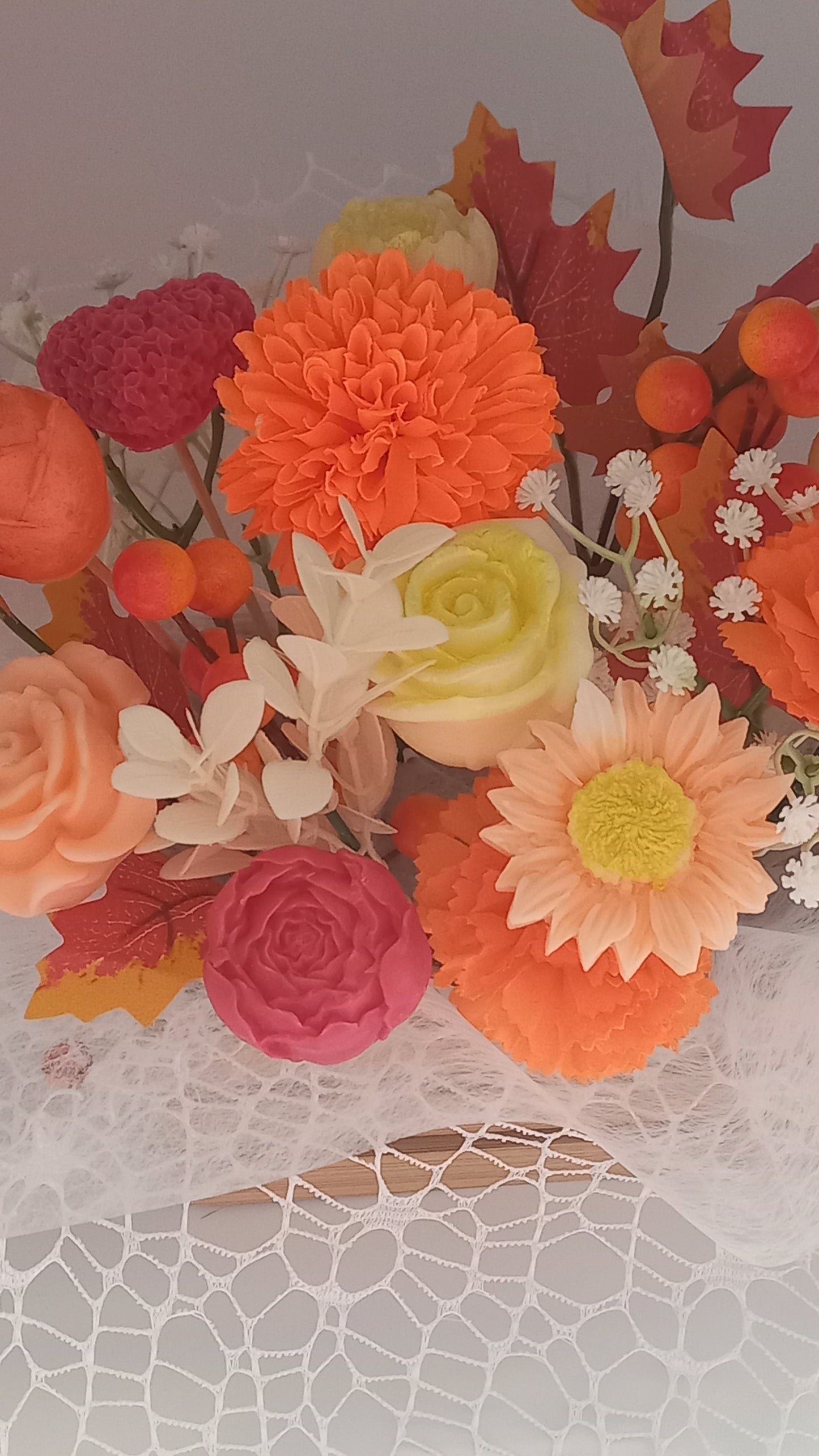 Composition de fleurs en fondants parfumés