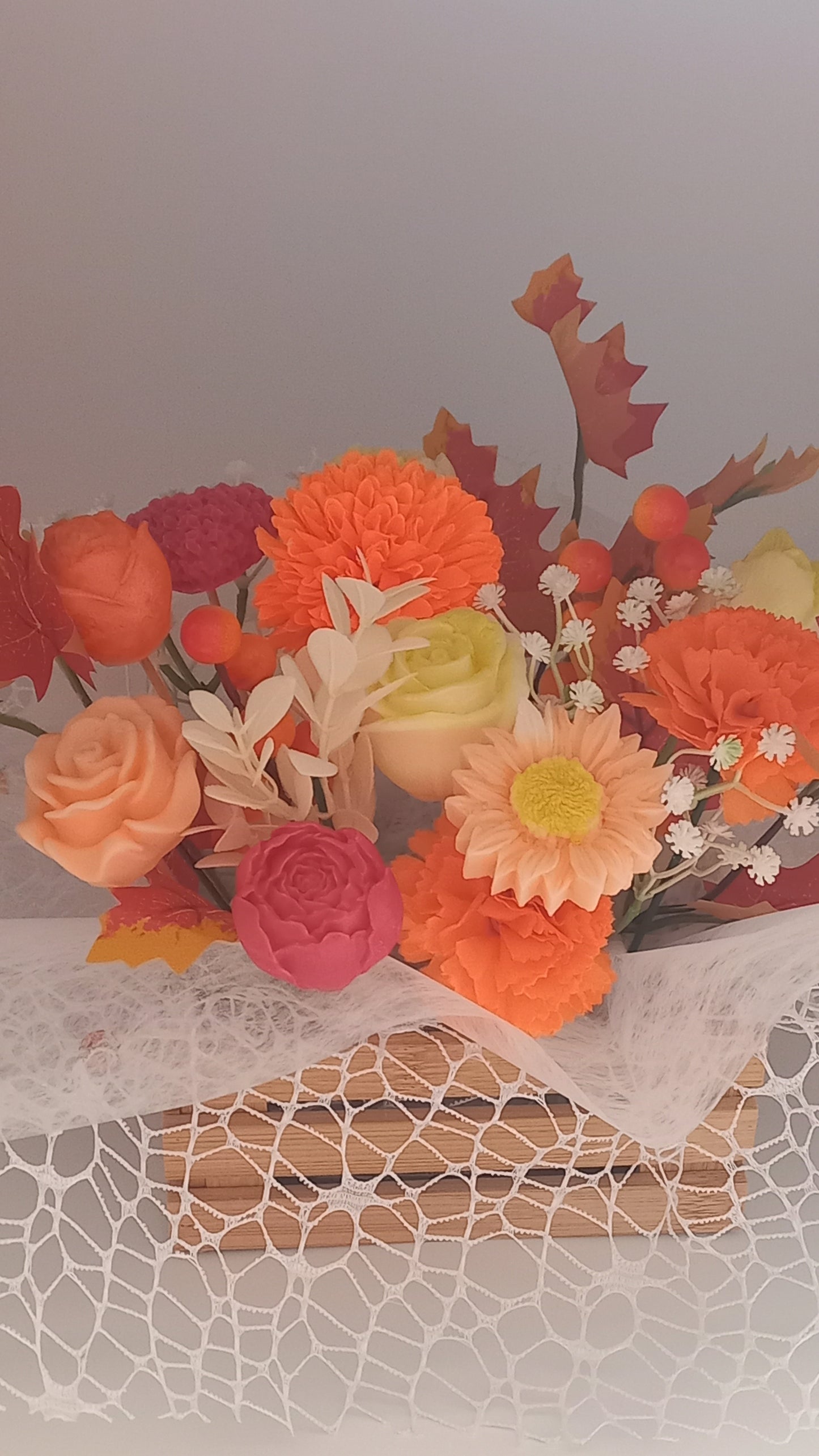 Composition de fleurs en fondants parfumés