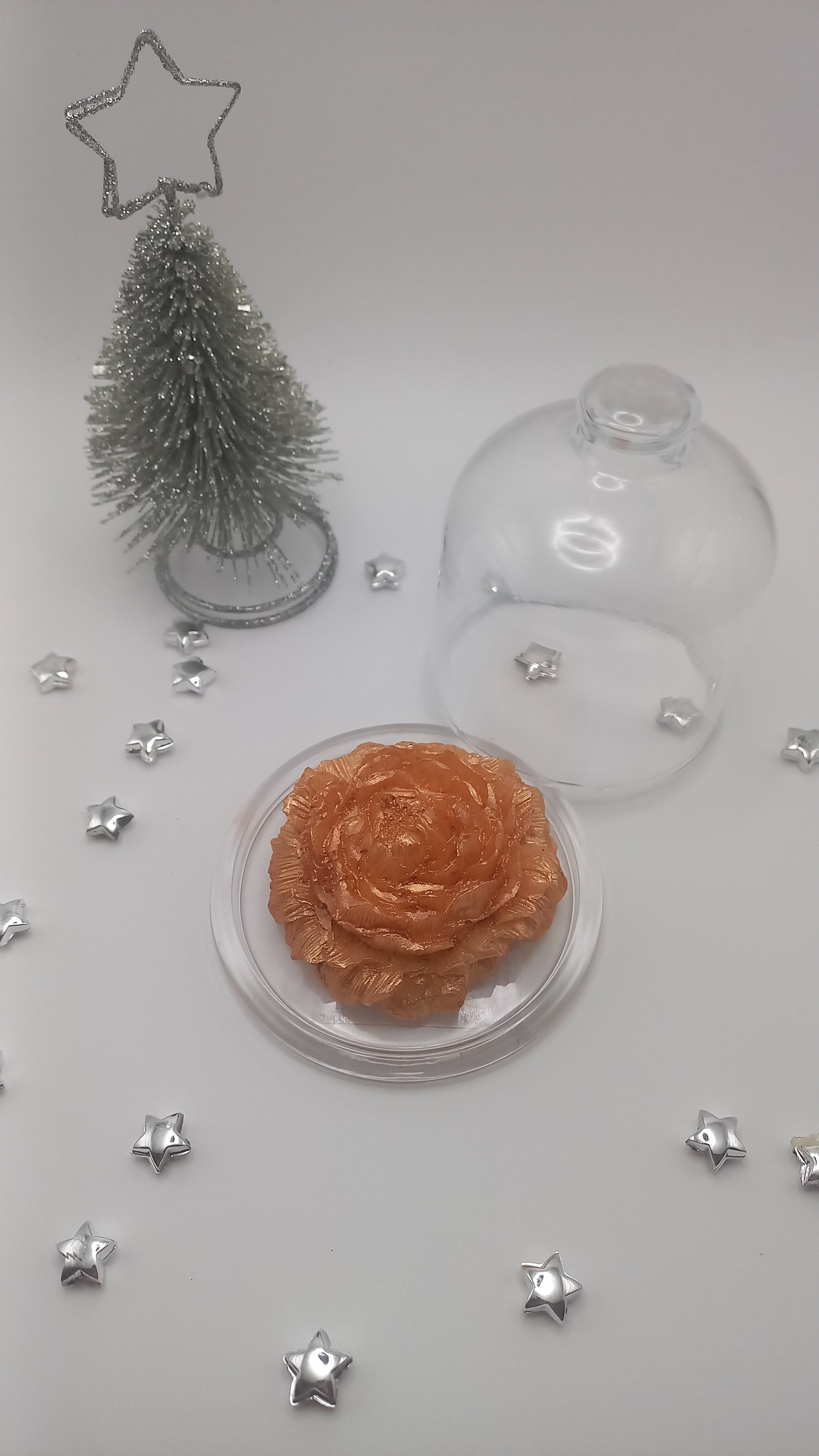 Fondant pivoine et sa cloche en verre