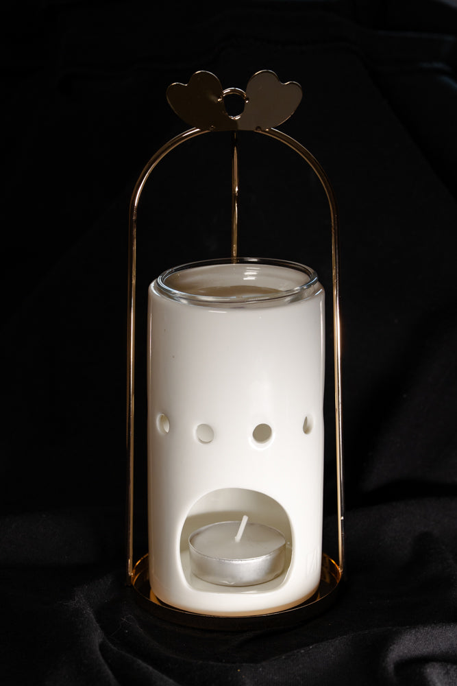 Brûleur cylindrique coeurs dorés