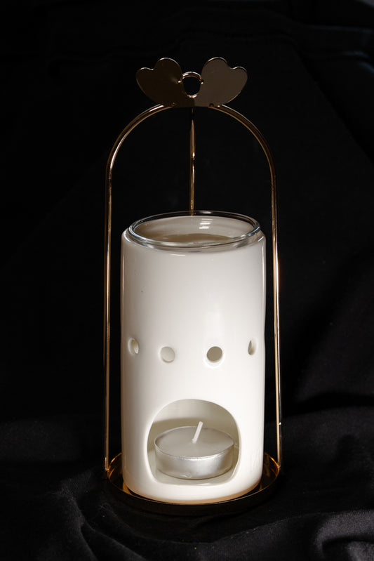 Brûleur cylindrique coeurs dorés