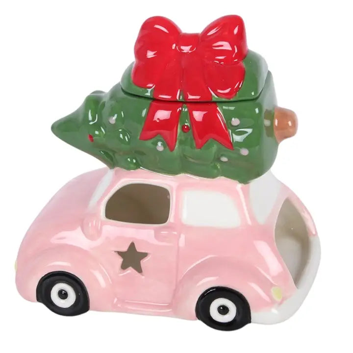 Brûleur voiture de Noël rose