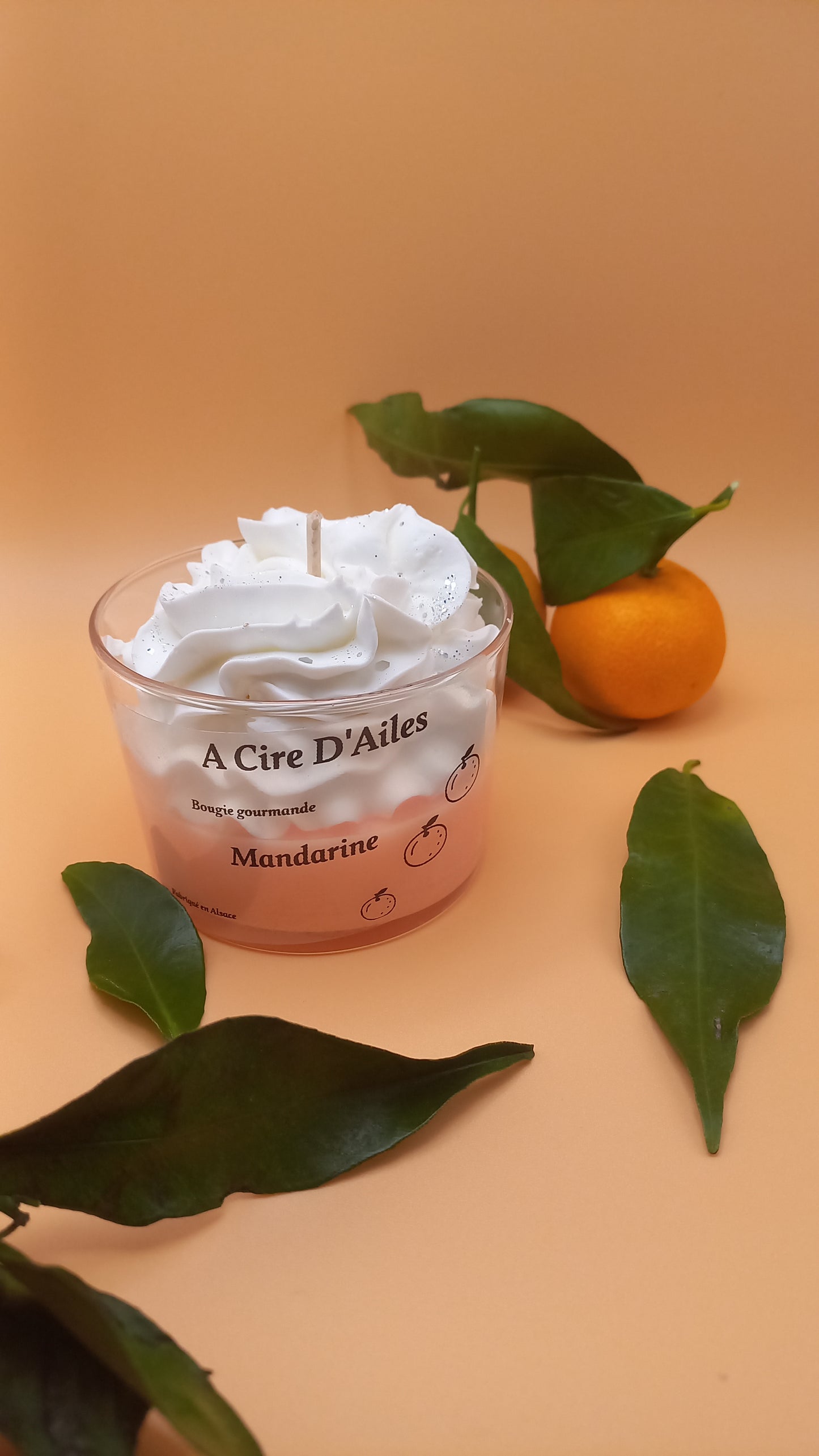 Bougie gourmande Mandarine pailletée