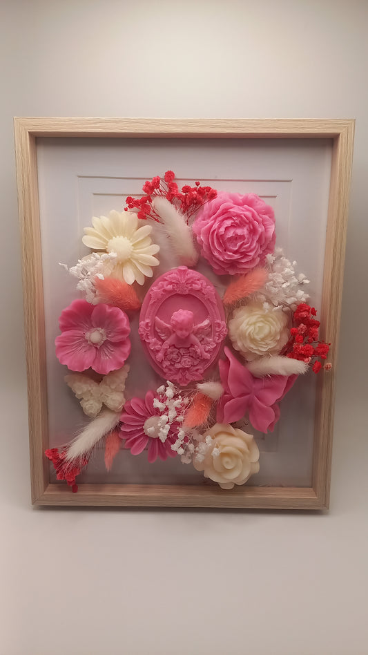 Cadre parfumé rose d'amour