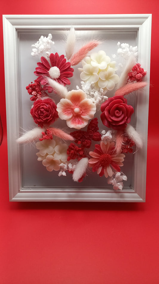 Cadre fleuri lumineux N°2 Chalet en Laponie