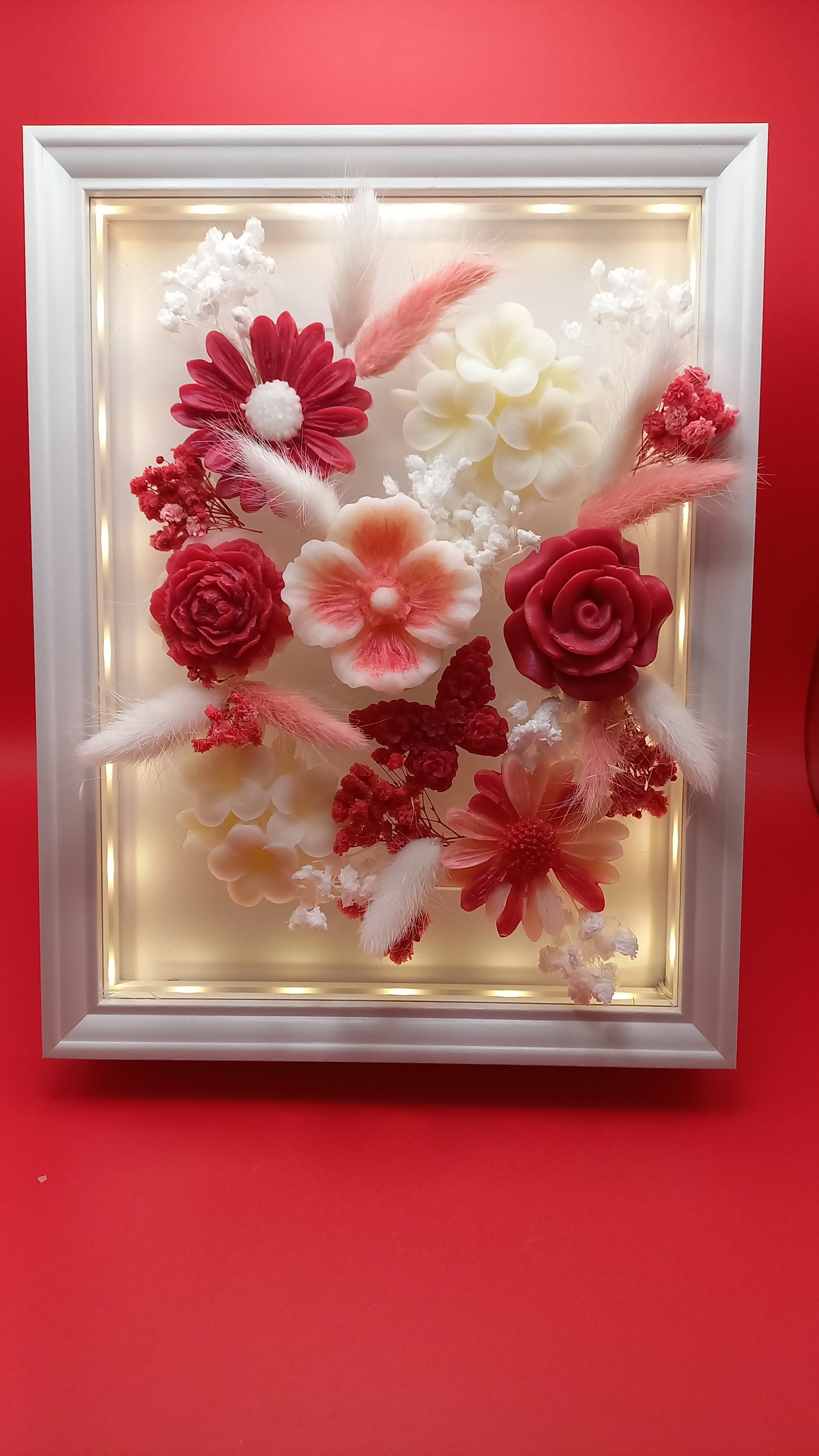 Cadre fleuri lumineux N°2 Chalet en Laponie