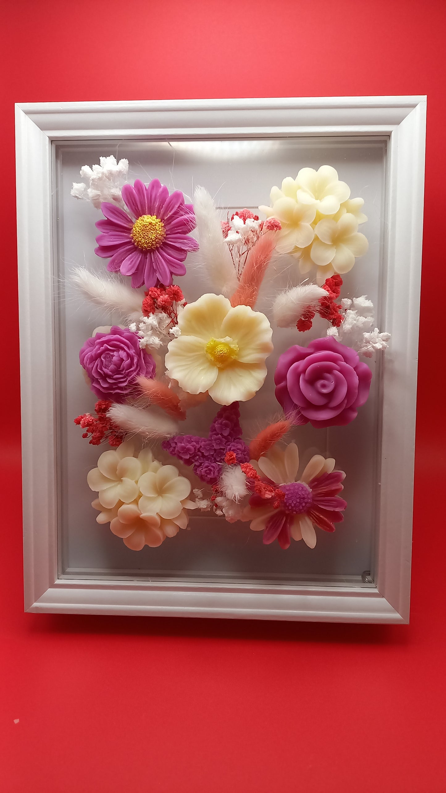 Cadre fleuri lumineux N°3 Rose éternelle