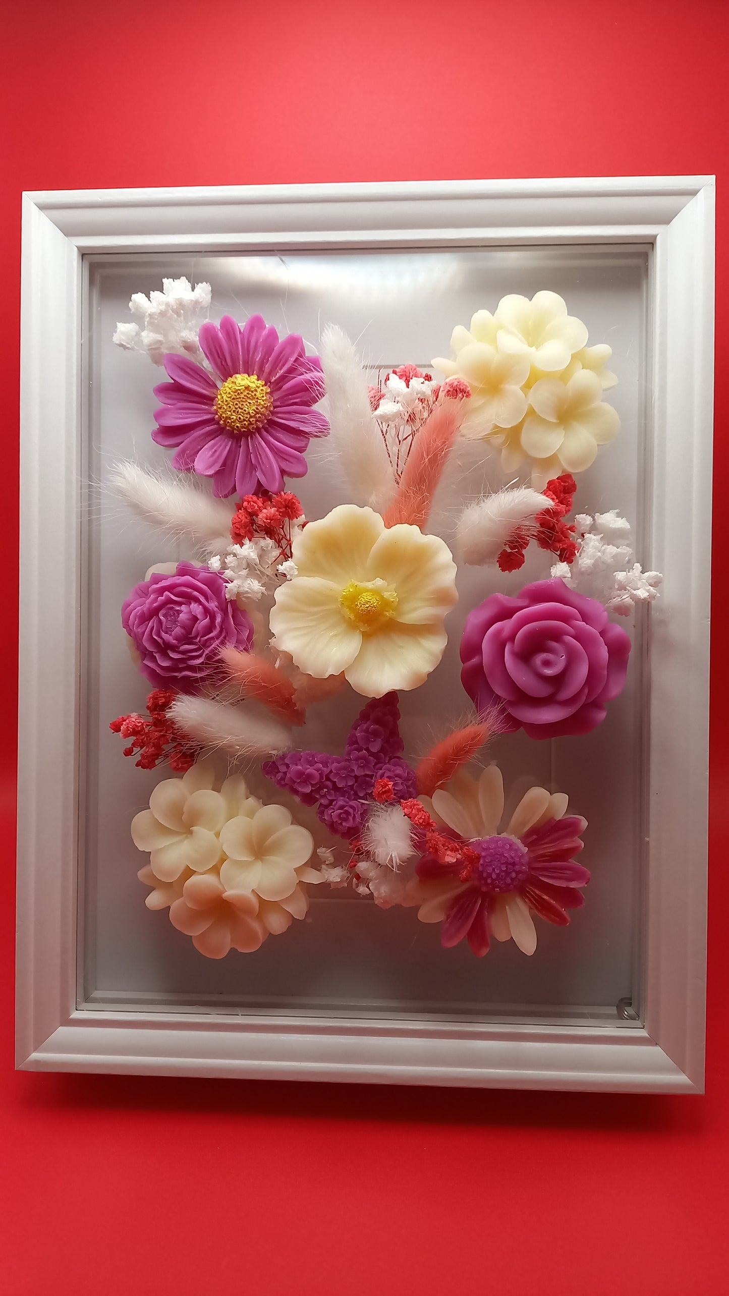 Cadre fleuri lumineux N°3 Rose éternelle