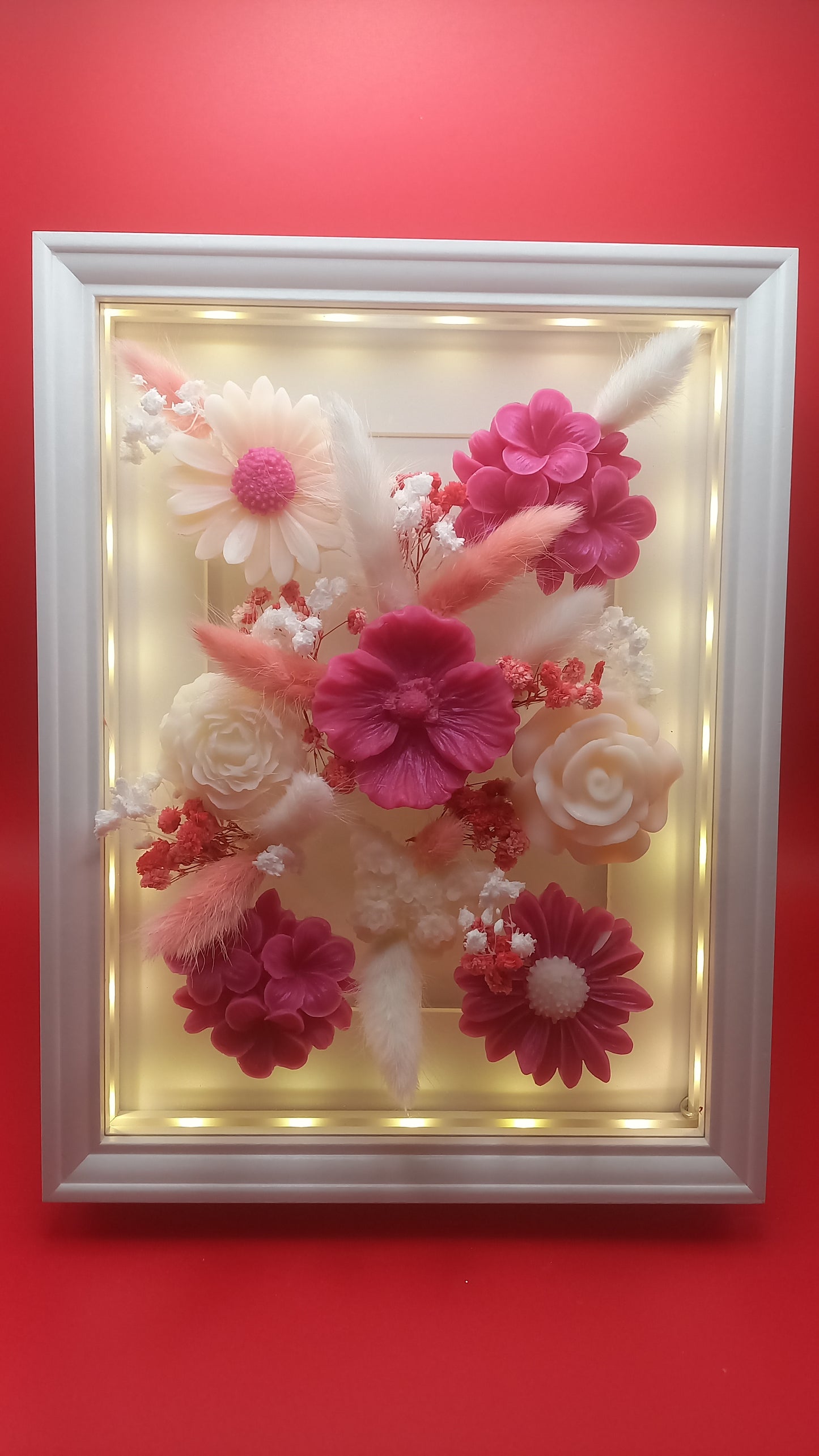 Cadre fleuri lumineux N°4 Rose d'Amour