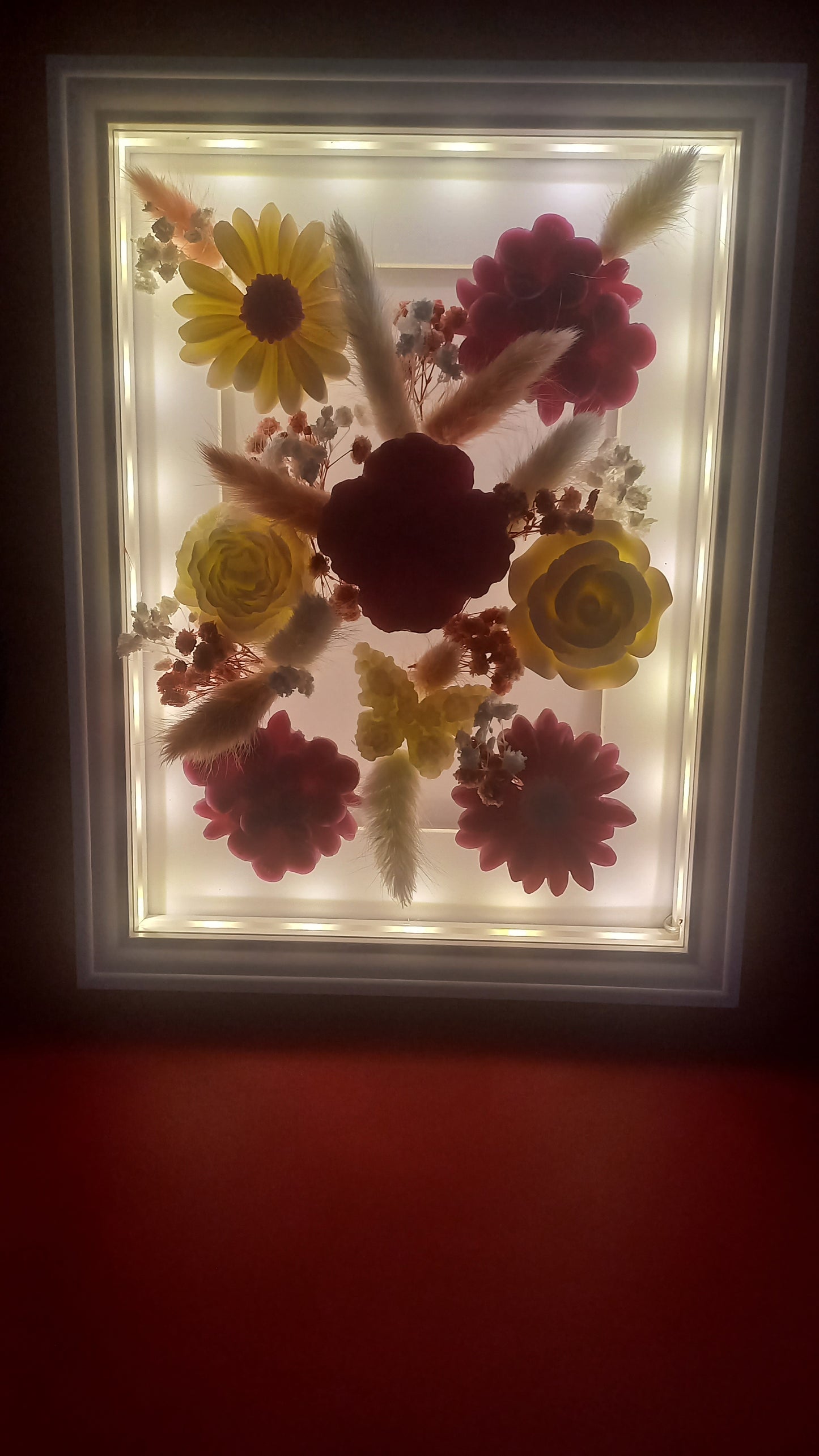 Cadre fleuri lumineux N°4 Rose d'Amour