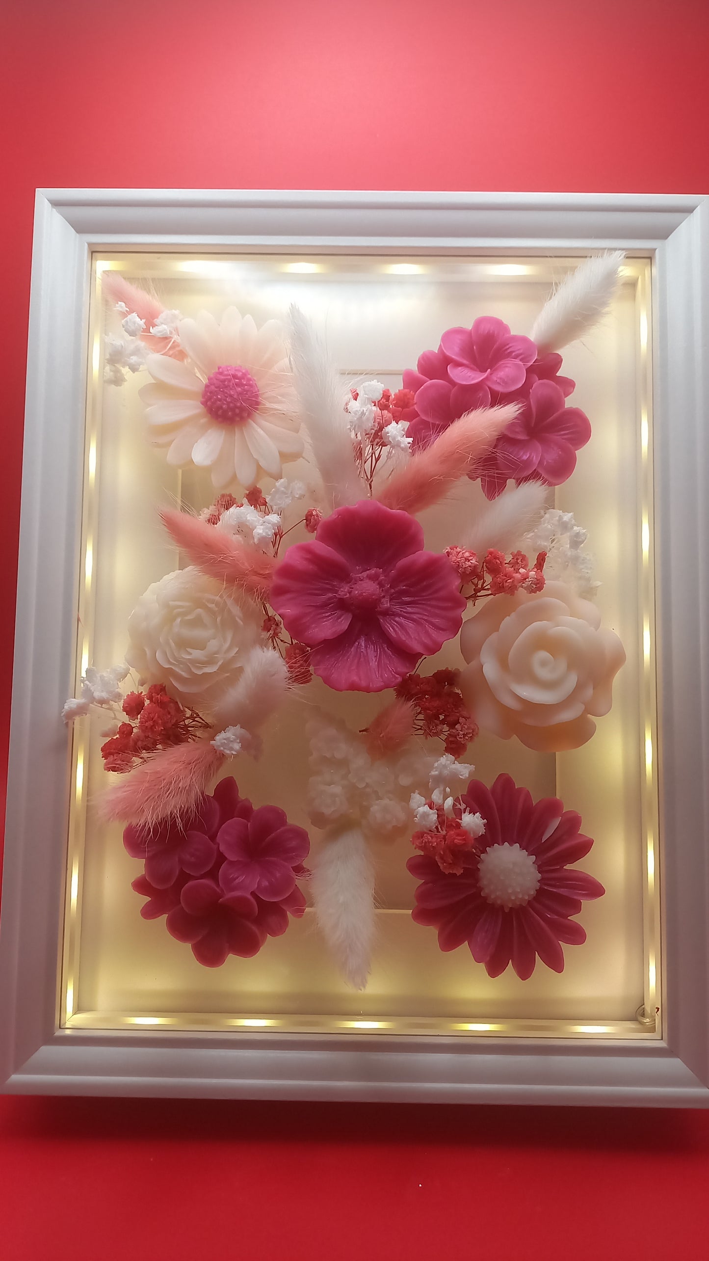 Cadre fleuri lumineux N°4 Rose d'Amour