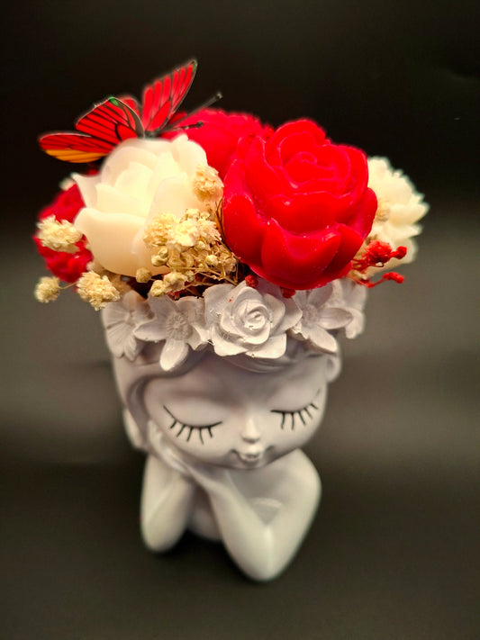 Princesse aux fleurs rose d'amour