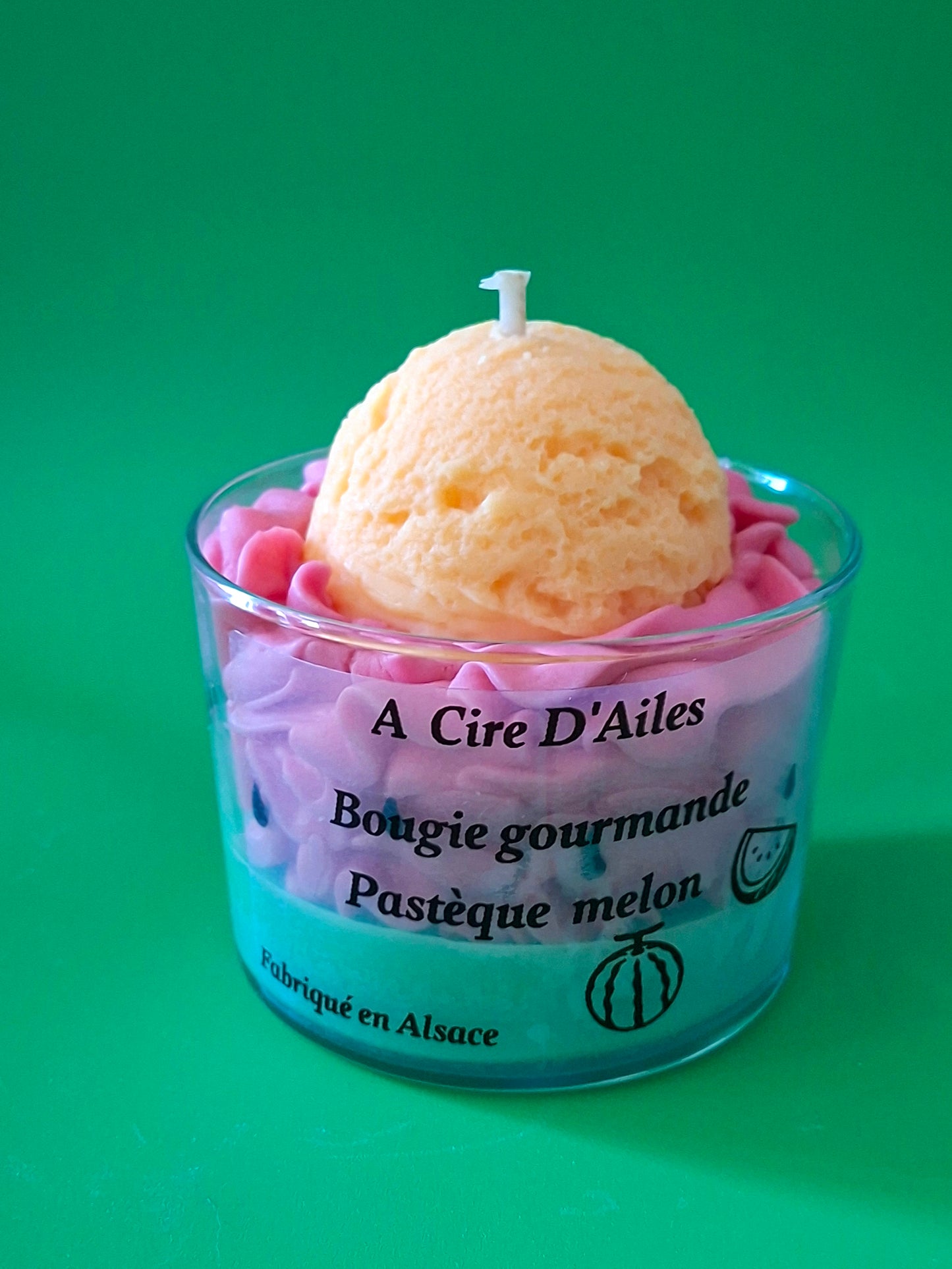 Bougie gourmande pastèque melon