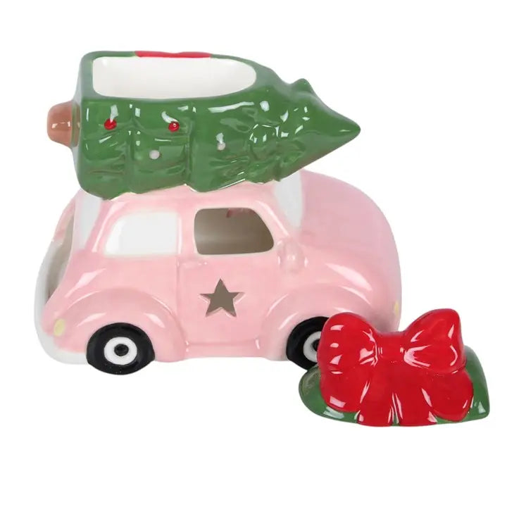 Brûleur voiture de Noël rose