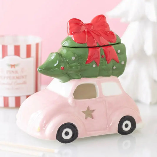 Brûleur voiture de Noël rose
